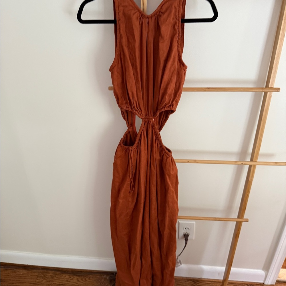 Barely Worn Faithfull The Brand Elegant Rust Sleeveless Dress - Picture 2 of 3
